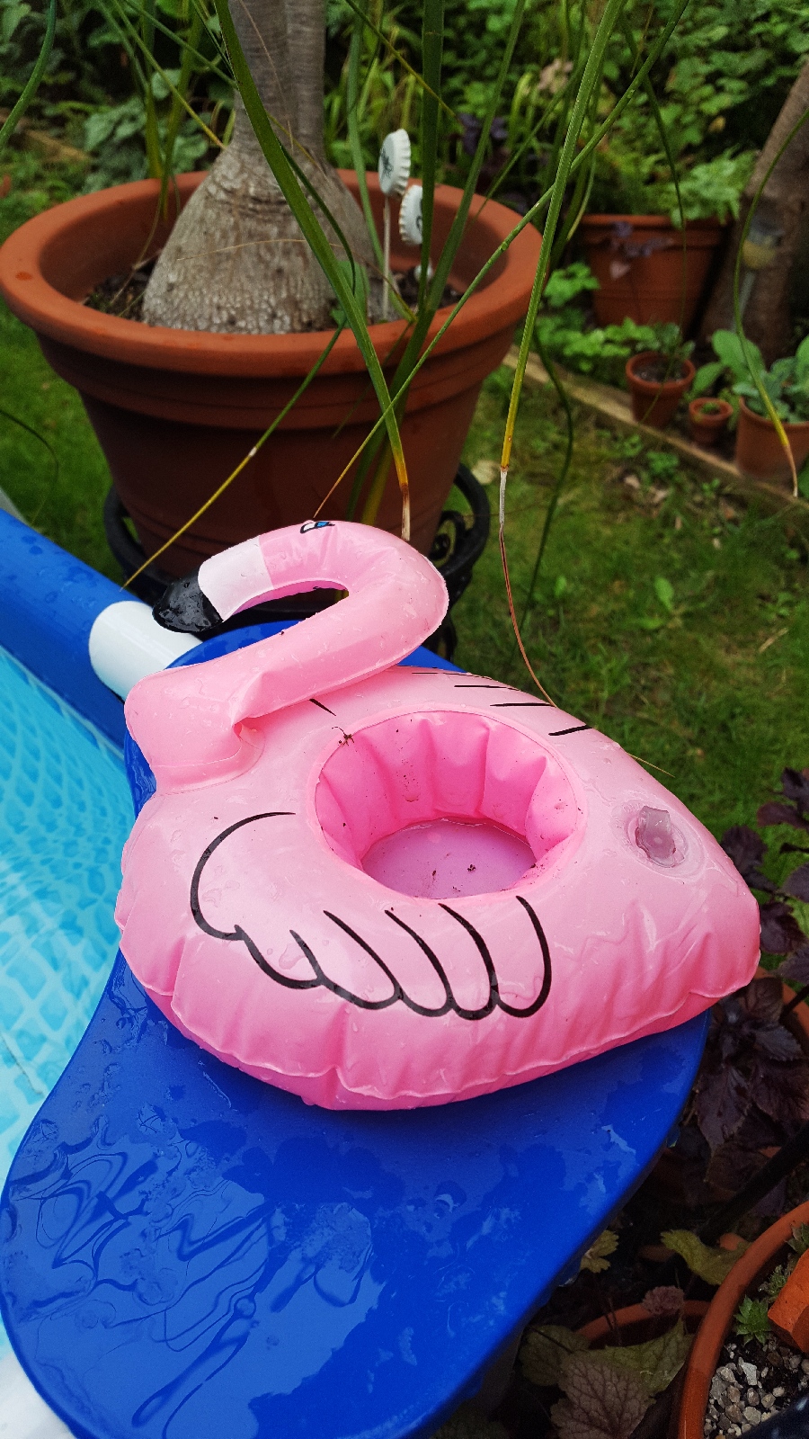 Flamingo zum Aufblasen Luft raus
