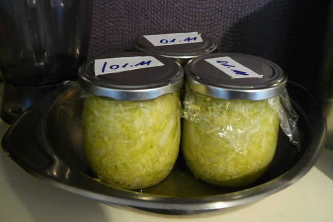 Sauerkraut im Glas vergoren