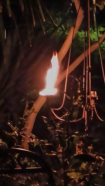 Wachsbrand an Leuchter